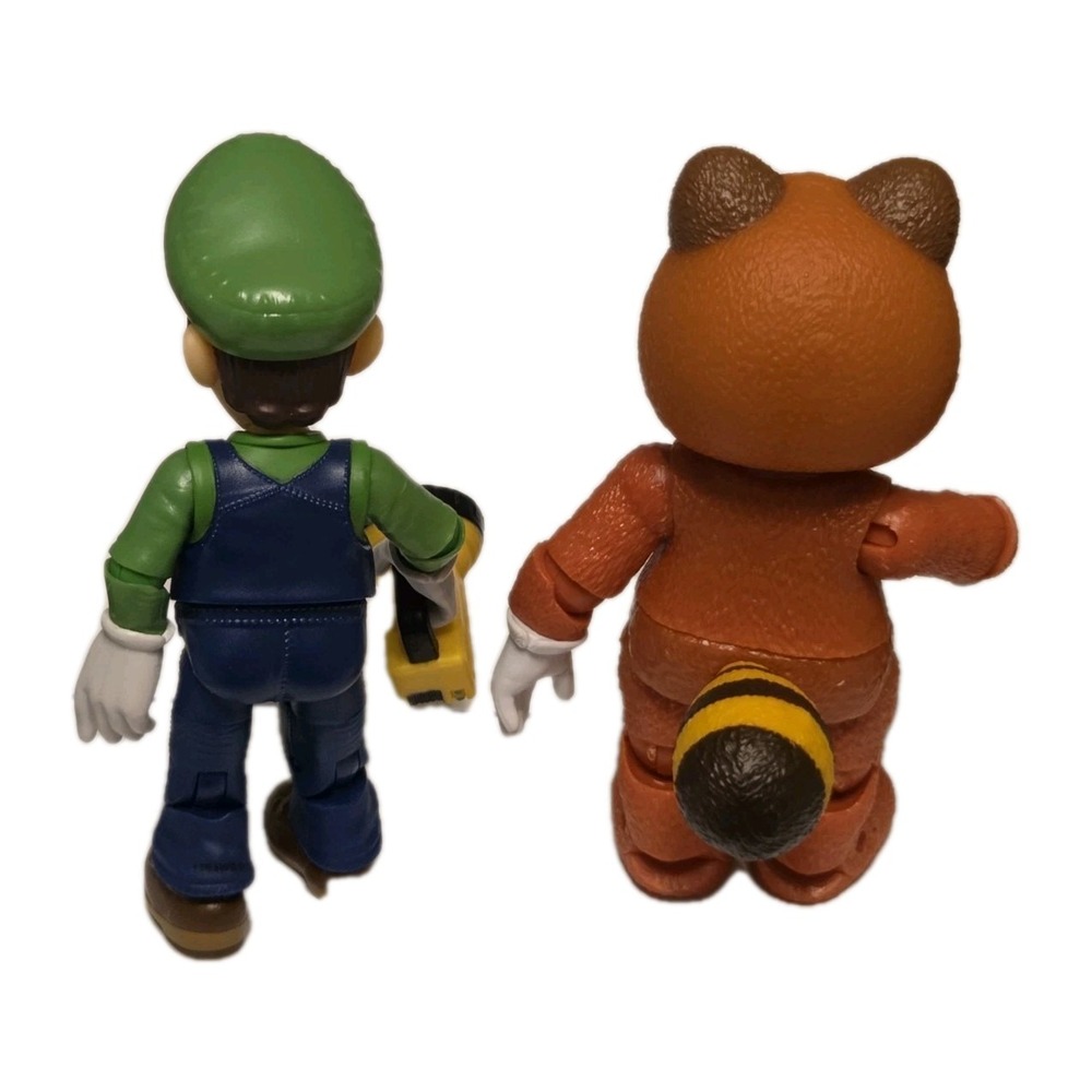 Jakks Pacific Nintendo Super Mario Bros Movie Luigi Tanooki 5in Figures Lot Toy - Picture 6 of 8
